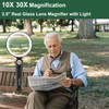 Magnifying Glass with Light, 10X 30X Handheld Real Glass Magnifier