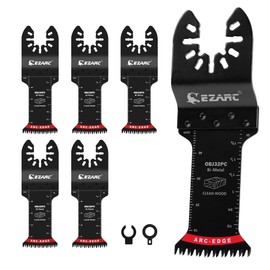 EZARC Bi-Metal Arc Edge Oscillating Tool Blade, Japanese Teeth Oscillating Saw Blades for Clean Cuts in Hard Wood & Plastic, Universal Fit Multitool Blades, 5-Pack