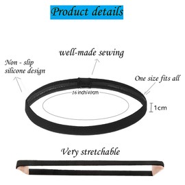 Hexchasty 9pcs Elastic Thin Headbands for Women Stretchy Skinny Headbands Sports Athletic Hair Bands for Women Men Girls Boys Teen Black for Women Men Girls Boys Teen Black White Gray