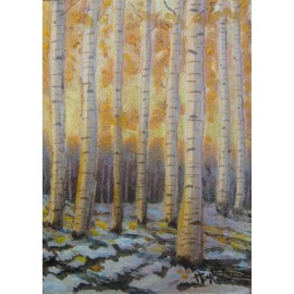ACEO Card Aspen Gold From an original Painting by William W. Hoyt