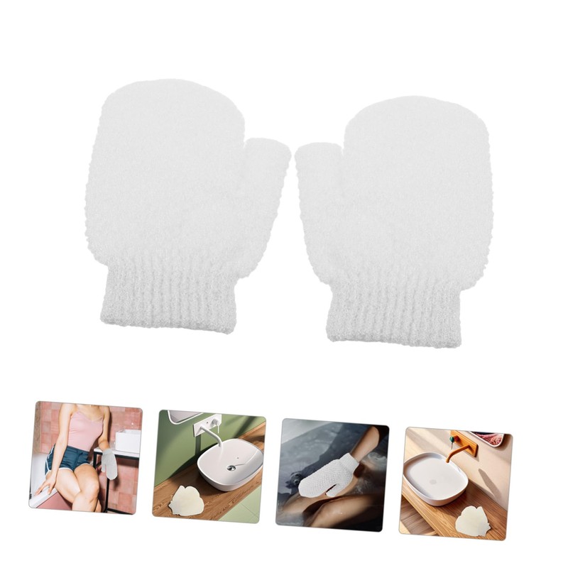 IWOWHERO Body Scrub Gloves Exfoliating Gloves for Women Shower Scrubber