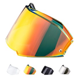 Helmet Visor for FF900 Valiant 2, Motorcycle Helmet Visor, Motorcycle Wind Protection Helmet Lens, Helmet Visor with Anti-Fog Nail Attachment (Chrome Red)