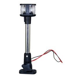 Marine Boat Foldable Dual Mount Anchor Stern Light Aluminum Pole Warm White