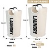 Maxsilan 125L X-Large Laundry Basket Bag, Collapsible Tall Hamper, Beige
