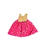 TRADITION INDIA Golden Net & Pink Brocade Silk Kids Lehenga