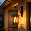 Amzxart 2 Pack Solar Lantern Outdoor Lights, Upgraded Flame Solar