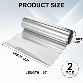 Therwen 2 Roll Aluminum Flashing Roll Roof Flashing for Sealing Windows Doors Siding Roofing Stains Moss and Mildew Prevention (14" x 10')