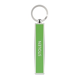 IF Show Offs Keys, Novelty Metal Keyrings with Enamel Infill - Stolen - Lime Green