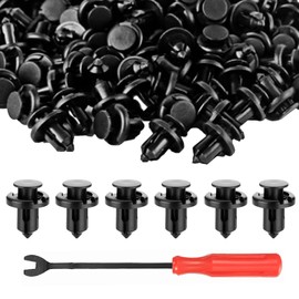 hrsyyl 100pcs Fastener Rivet Clips Nylon Bumper Clips 10mm Plastic Rivet Retainer Clips with Fasteners Remover Automotive Furniture Assembly Expansion Screws Kit Auto Body