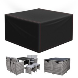 AOUXIN Outdoor Furniture Covers Waterproof, 125X125X74cm Square Outdoor Table Cover, Anti-UV, Tear-Resistant, 420D Heavy Duty Patio Rattan Cube Table Covers, Windproof