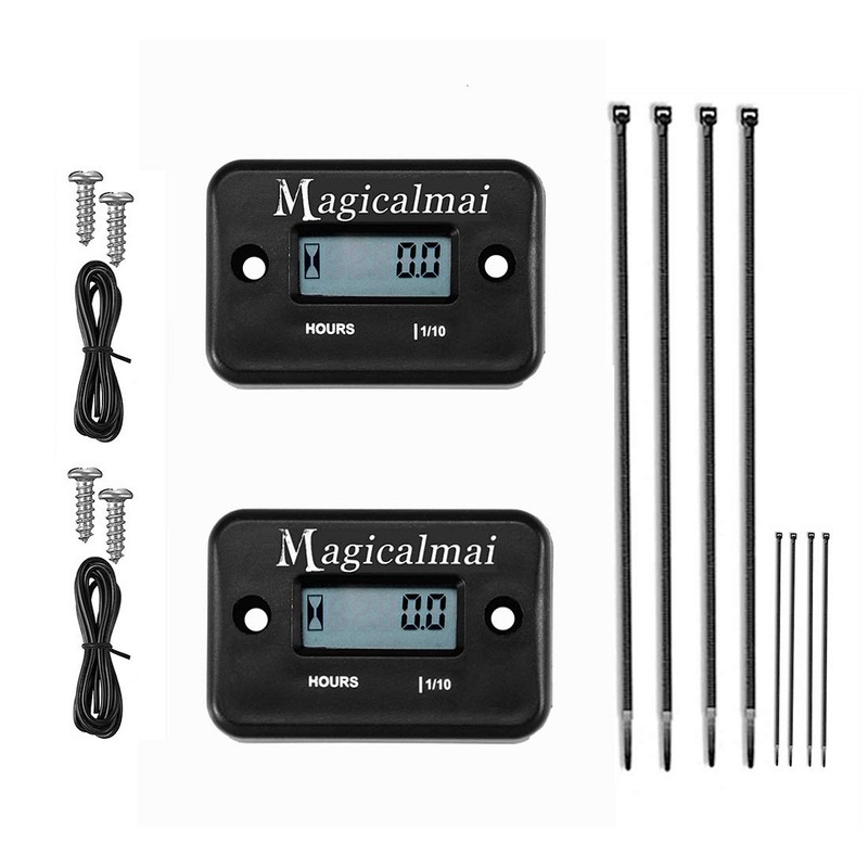 2pcs Magicalmai Inductive Hour Meter for Gas Engine Generator Lawn