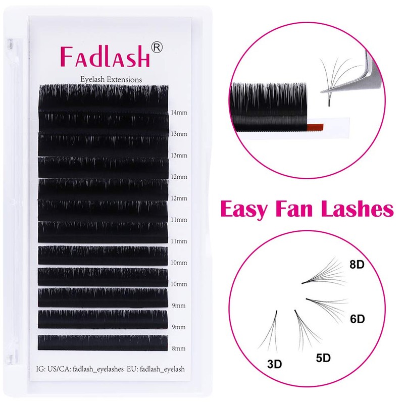 Self-Fanning Volume Eyelashes, Easy Fan Lashes for Eyelash Extensions, 12