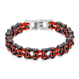 Men's Bicycle Bracelet, Stainless Steel Motorcycle Biker Chain Bracelet, Punk Rock Link Bracelet, Bangle Link Chain Jewellery, for Men and Boys, Stainless Steel