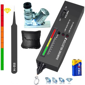 Diamond Tester Professional, High Accuracy Jewelry Diamond Tester Pen, Electronic Diamond Gem Tester and Tester Pen 60X Magnifying Glasses Tool Kit for Novice Expert Diamond Selector(Diamond Tester)