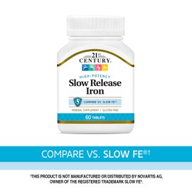 21st Century 21st Century Slow Release Iron Tablets, 60 Count (Pack of 3)