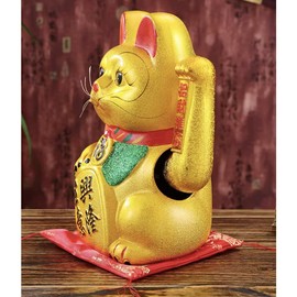 FANCYPUMPKIN 11" Lucky Cat Waving Arm Cat Asian Waving Lucky Cat-A