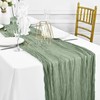 Pack of 2 Sage Green Cheesecloth Table Runner, Rustic Gauze