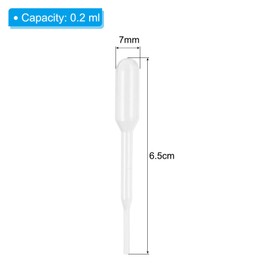 PATIKIL 0.2ml Pipettes Dropper, 120pcs Plastic Pipettes Disposable Pipette Transfer Pipette Calibrated Plastic Eye Dropper with Scale for Science Laboratory Resin DIY Crafts Art Makeup Oil
