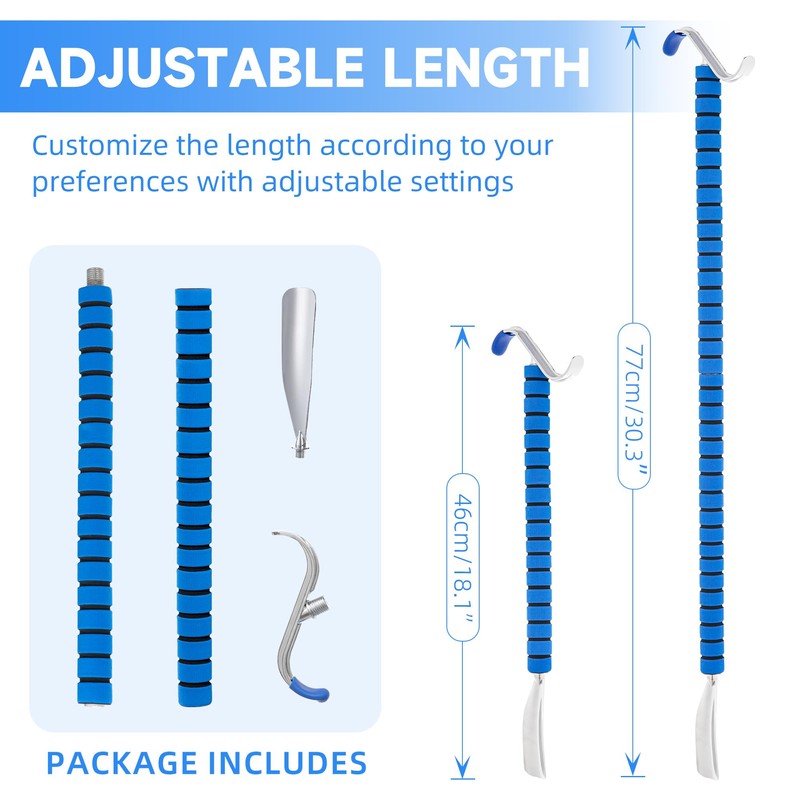 Fanwer Metal Long Shoe Horn with Dressing Stick - Shoe