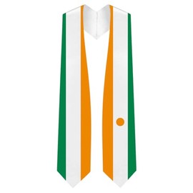 Niger Flag Graduation Stole - Fits All Body Types - Nigerien Study Abroad International Stole - Premium Quality Nigerien Graduation Sash