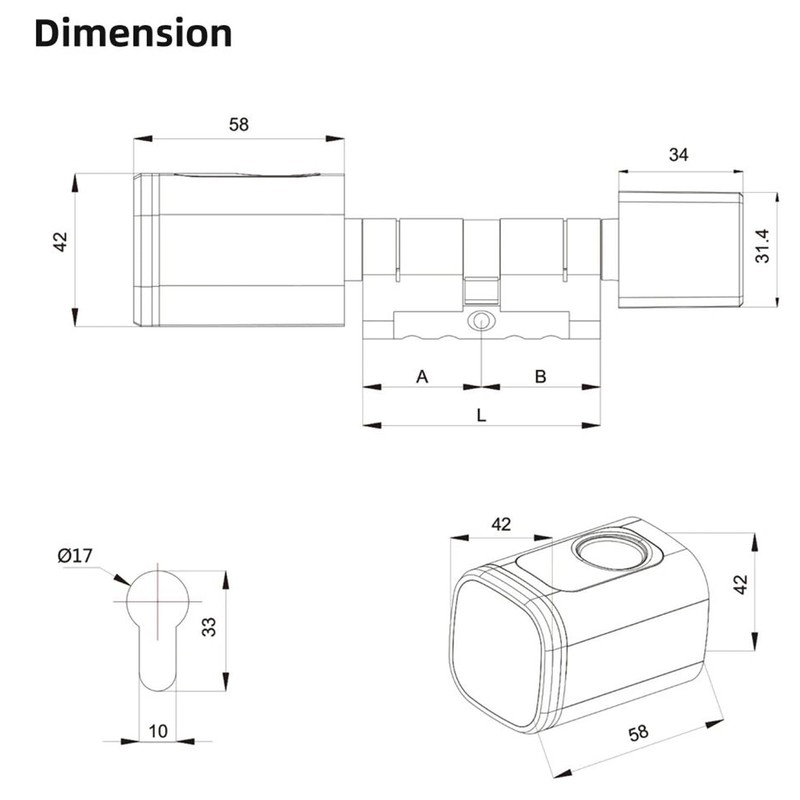 Electronic Door Lock, Fingerprint Front Door, Biotech Fingerprint Lock Cylinder,