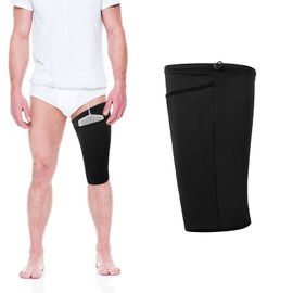 Catheter Leg Bag Holder,Polyester Fabric Catheter Sleeves Urine Leg Bag Holder,Urinary Drainage Bag Stay in Place,Foley Catheter Bag Holder Strap,Urinary Incontinence Supplies (Black, Large)