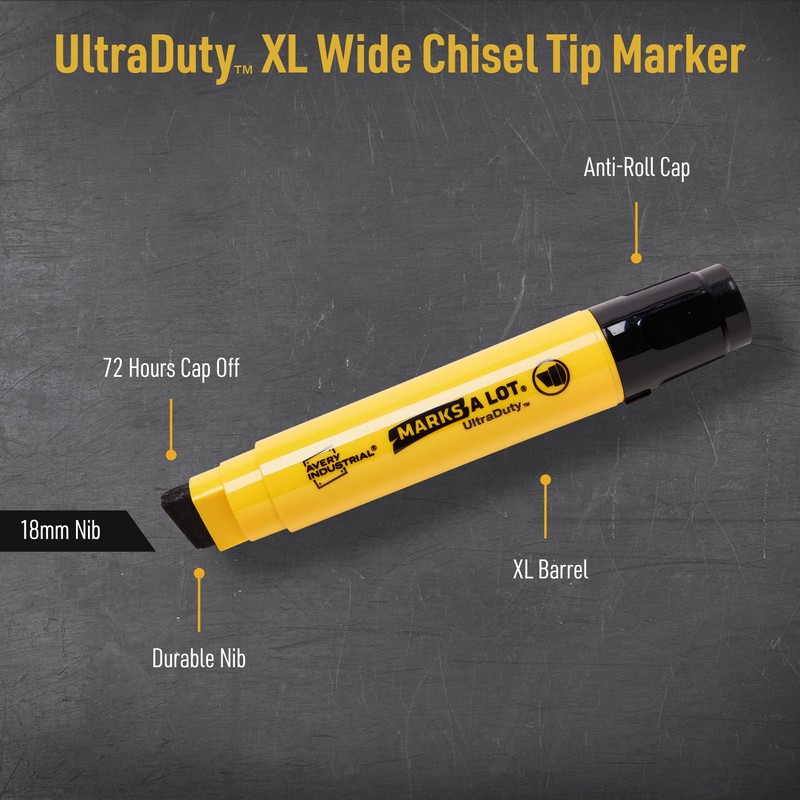 AVERY Marks A Lot UltraDuty Permanent Markers, XL Wide 18mm