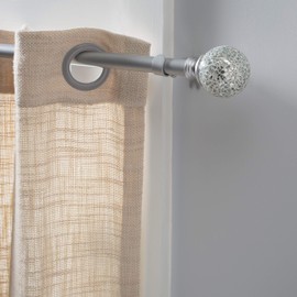 Home Details Palermo Adjustable 48"-86" Curtain Rod, Silver
