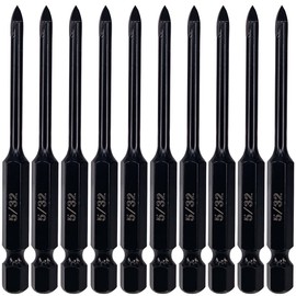 Hymnorq 5/32" (4mm) Glass & Tile Drill Bits, 10 Pack YG6X Carbide Hex Shank