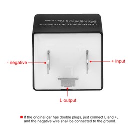 Keenso Auto 12V 24V 3-Pin Indicator Relay, Adjustable LED Flasher Relay, Black, Manual, Indicator Relay, Plug-In Mounting, Normally Open