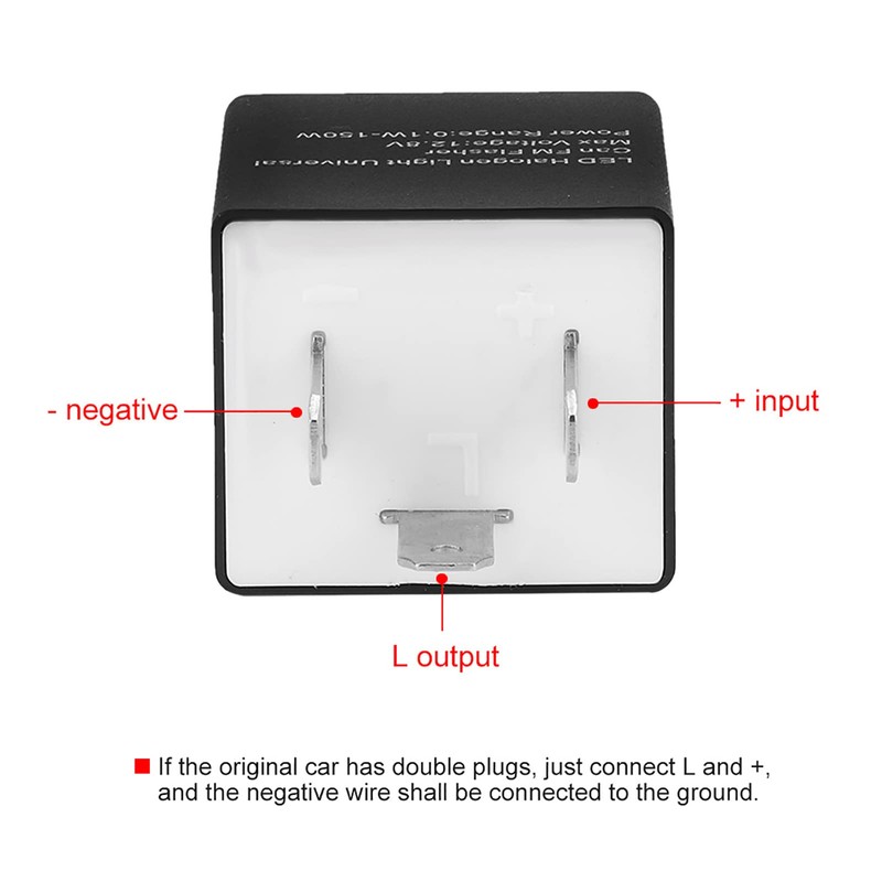 Keenso Auto 12V 24V 3-Pin Indicator Relay, Adjustable LED Flasher