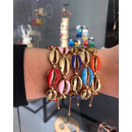 KELITCH Womens Gold Friendship Bracelets Shell Cowry Beads Bracelets Adjustable Bracelets Tropical Beach Bracelets