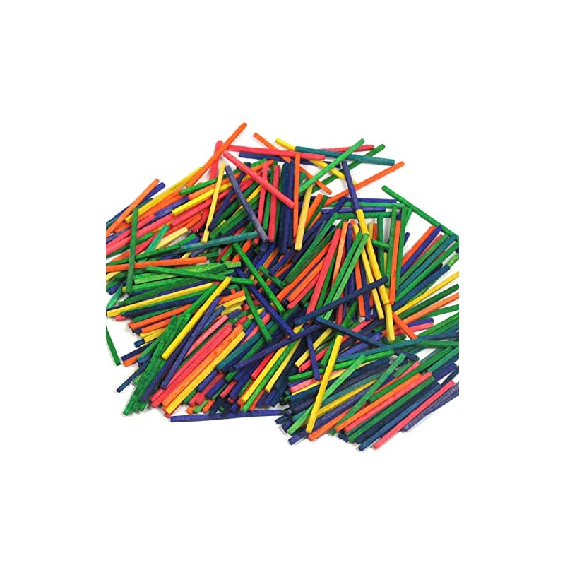Coloured Crafting matchsticks - Pack of 1000 Assorted Colours