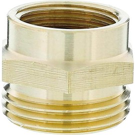 Gardena Brass Reducing Thread Nipple: Brass Connector for Thread Reduction for e.g. Pumps, 33.3 mm (G 1 Inch) / 26.5 mm (G 3/4 Inch) Female (7265-20)