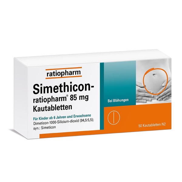 Simethicon-ratiopharm 85 mg chewable tablets, pack of 50