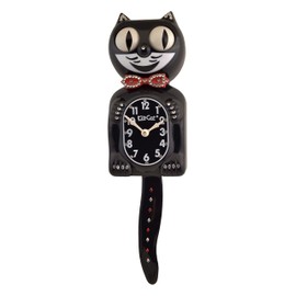 Limited Edition Black Tail Kit-Cat Klock Kite Crystals Jeweled Clock