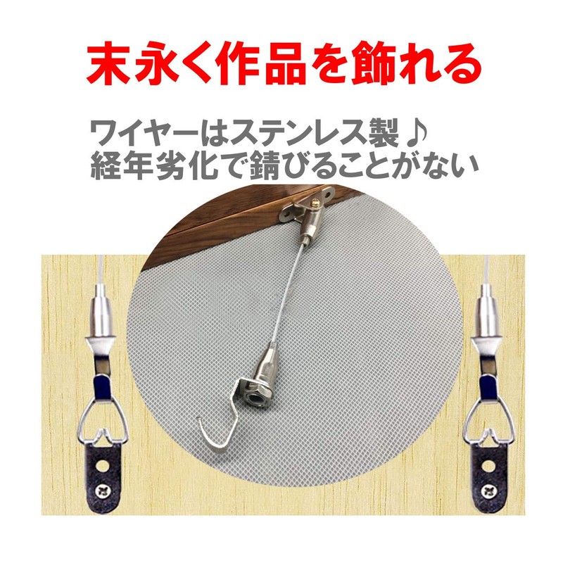 HAMILO Picture Wire Hooks, Frame Hanging, Poster Hook Wire, Adjustable