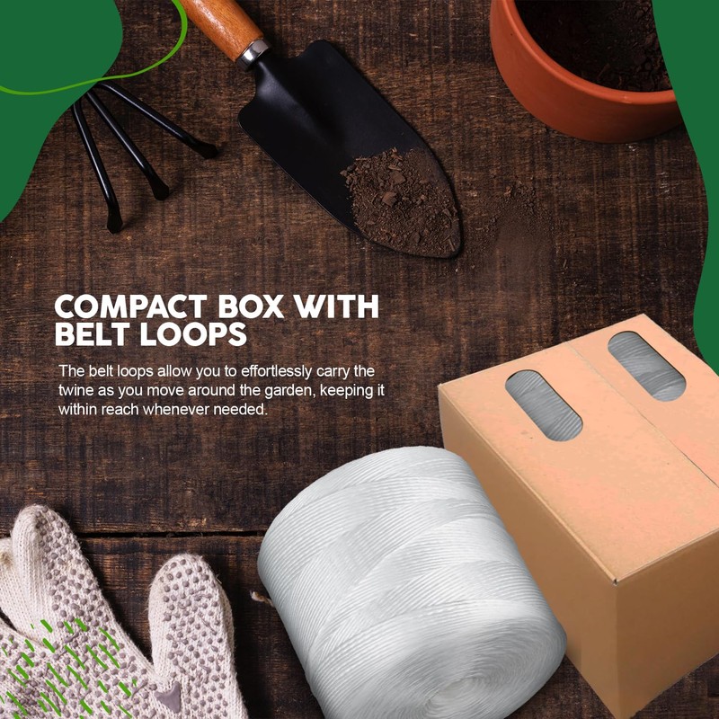 Tomato Twine 6300 Ft - Heavy Duty Polypropylene Twine White