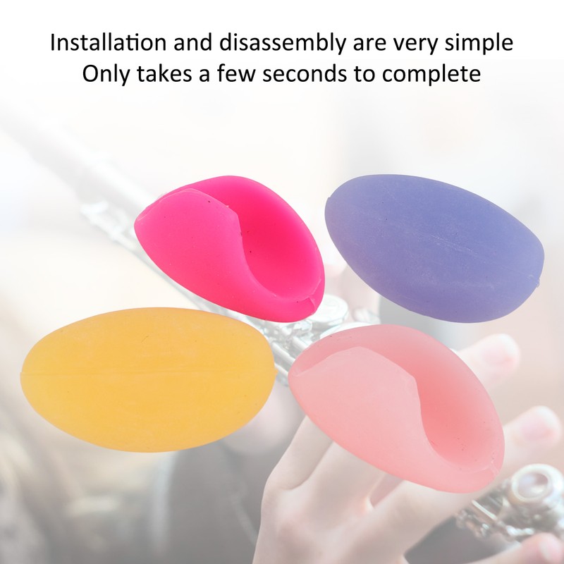 4Pcs Flute Thumb Rest Cushion Silicone Soft Non Toxic Finger