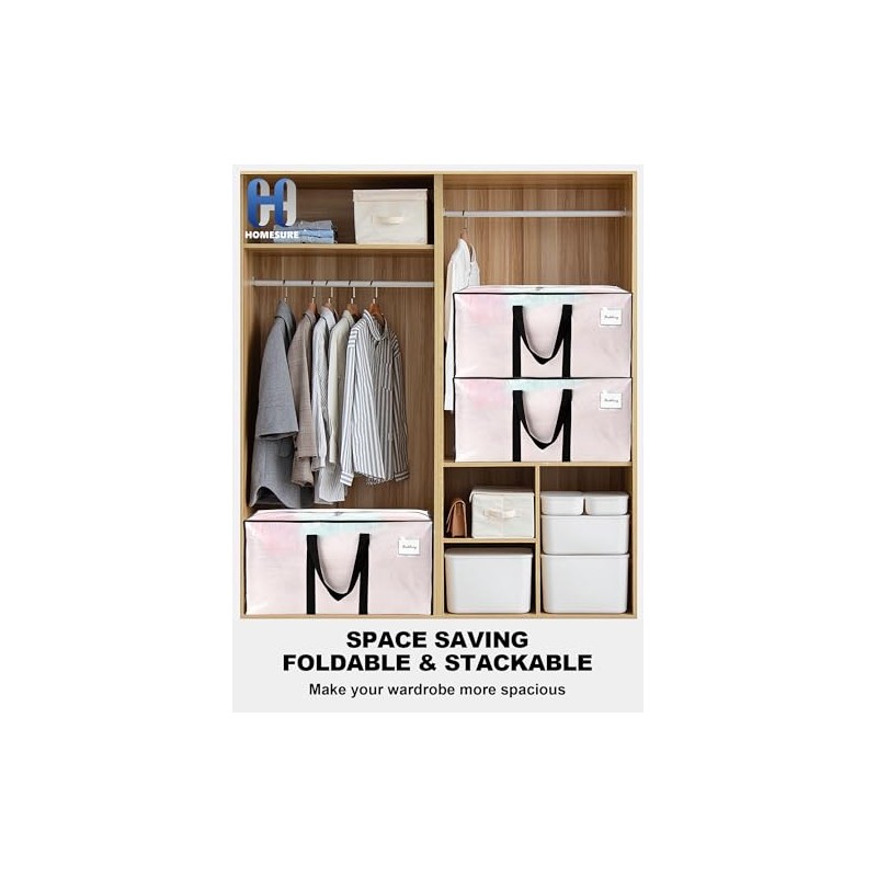 HOMESURE Heavy Duty Moving Bags - 8 Pack Water-Resistant Storage