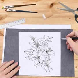 NICOLA Transfer Papers 100 Sheets A4 Carbon Paper for Tracing, Black Graphite Carbon Transfer Paper Tracing Paper for Transferring Patterns on Papers, Canvas, Wood (Black)