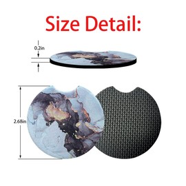 XINLIYA 2 Pack Car Coasters for Drinks Absorbent - 2.75 Inch Cute Car Cup Holder Coasters for Women, Removable Cup Holder Coaster for Your Car, Car Interior Accessories for Women & Girls (Style L)