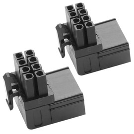 ELFJMZP ATX 8-pin female to 8-pin male 90-degree angle connector type B, desktop PC GPU graphics card power connector upward conversion (pack of 2)