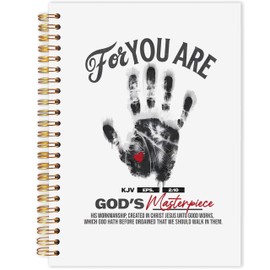 AQYIP God's Masterpiece Christian Spiral Notebook, Ephesians 2:10 Bible Journaling Notebooks, Religious Prayer Journal for Woman, Bible Scripture Notebooks for Note Taking, 5.5x8.3 Inch