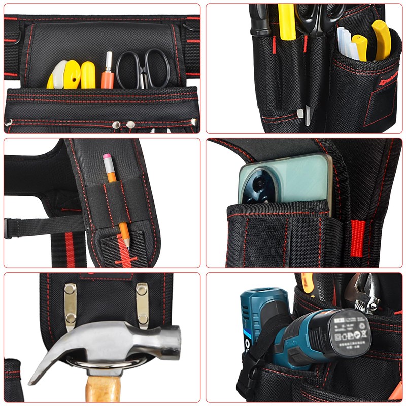 Heavy Duty Tool Belt with Padded Suspenders – Adjustable Construction