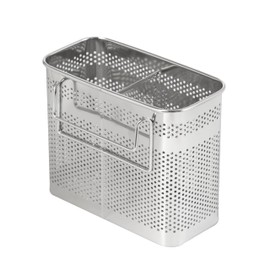 HOME&I Silverware Drying Basket, Hanging Rectangular Utensil Holder with 2 Compartments, Stainless Steel 304 Cutlery Caddy for Dish Rack, Kitchen Sink & Countertop