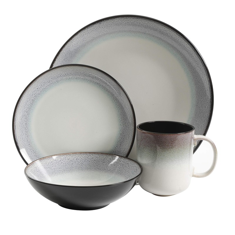 Gibson Elite Rings of Saturn Round Reactive Glaze Stoneware Dinnerware