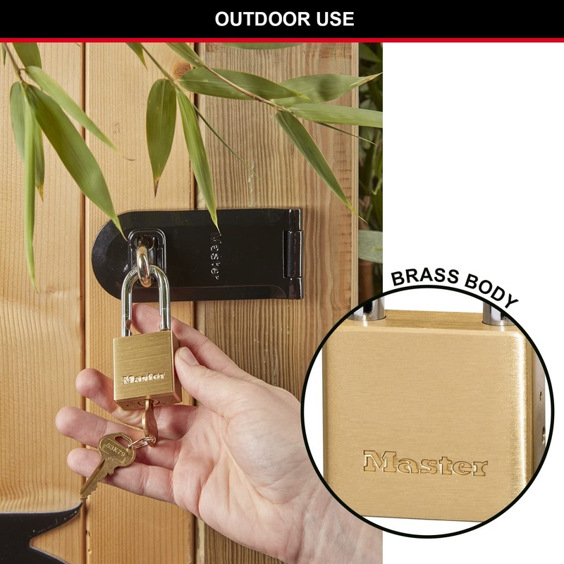 Master Lock 575EURD Thick Brass Body Padlock with Key Ideal