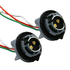 YSY 2PCS BAY15D 1157 2057 2357 7528 Metal Socket/Connector/Base w/Pigtail Wiring Harness Compatible with Turn Signal, Brake/Tail Lights or LED Bulbs Retrofit, etc (1157)
