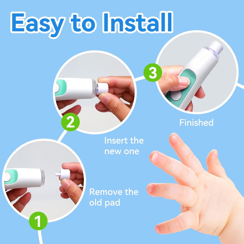 Electric Nail Trimmer Replacement Pads, 12 Packs Baby Nail File